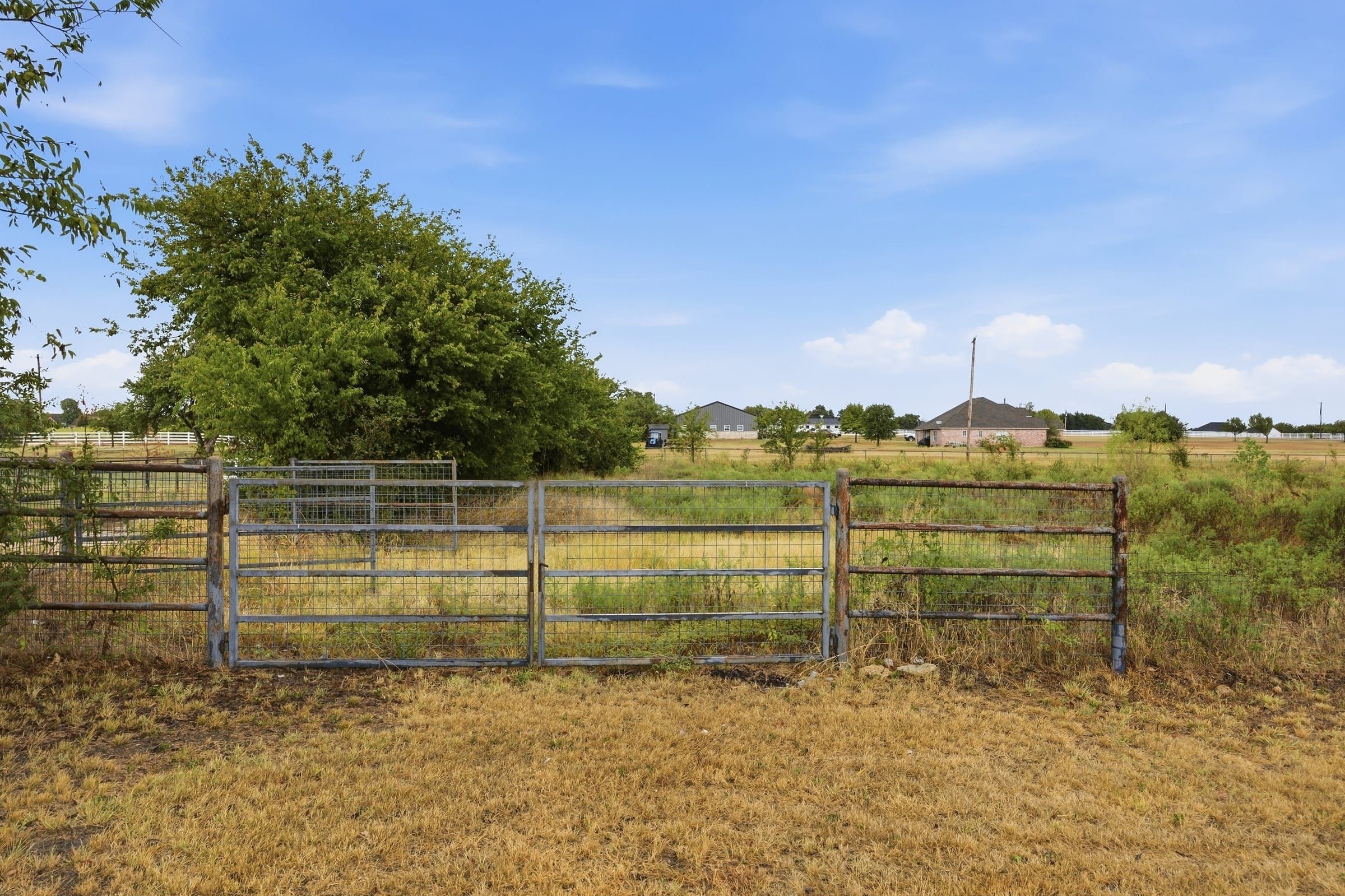 Pipe-gate pens on the property